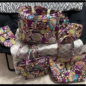Huge Lot of Vera Bradley Travel Bags, in retired pattern Plum Crazy
